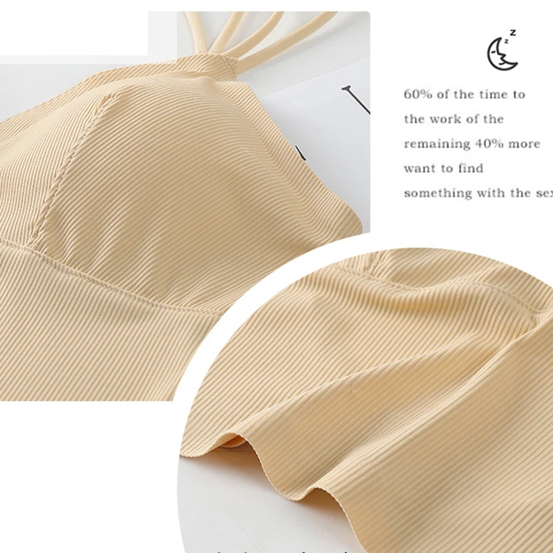 

CHRLEISURE Summer Tube Top Bra Sexy Wireless Sports Crop Top Women Sleeveless Bralette Lingerie Female Soft Brassiere 2021