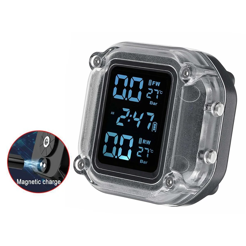 

NewMotorcycle TPMS Motor Bike Motorbike Scooter Tire Pressure Monitoring System netic Charging External Sensor