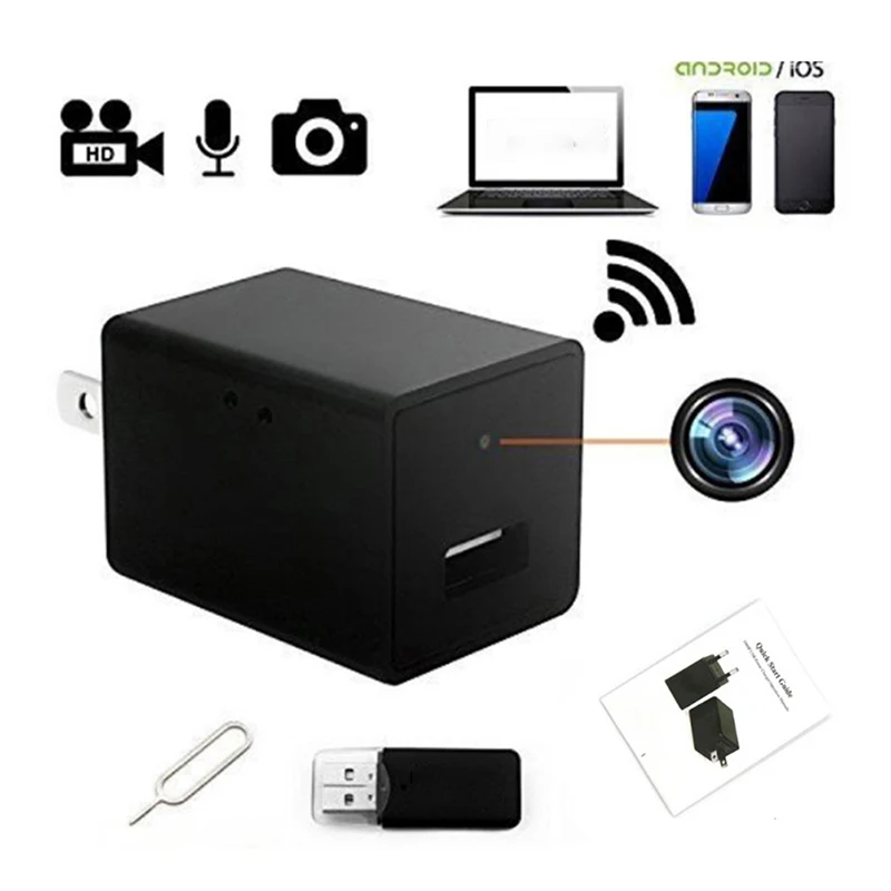 1PC Power Adapter Plug Camera 1080P HD Video Surveillance Wifi USB Charging Mini | Безопасность и защита