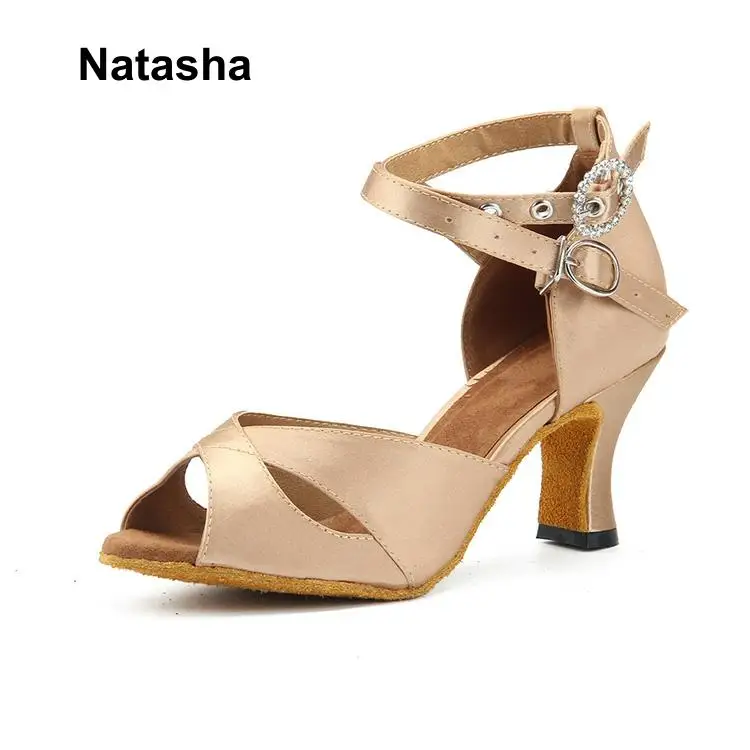 Новая черная и бронзовая Женская танцевальная обувь Natasha с мягкой подошвой. |