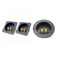 2x screw cup connectors subwoofer plugs 2 way speaker box 1pc 4 inch round gold push spring loaded jacks speaker box