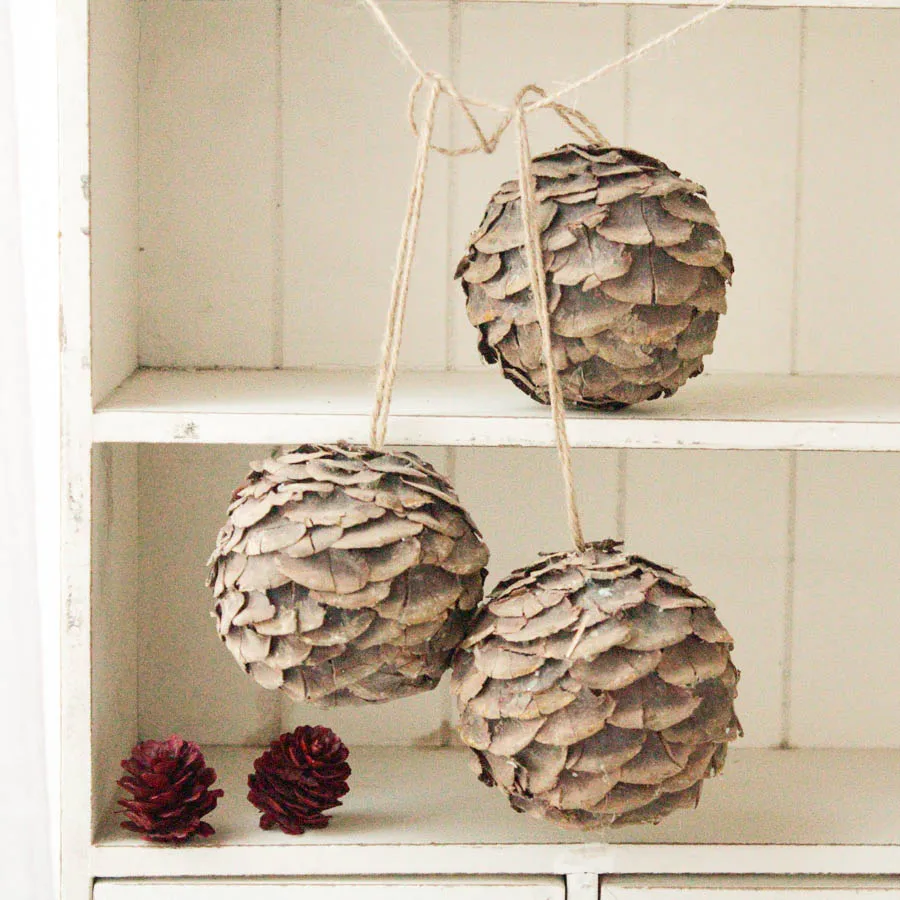 Рождественские елочные украшения в рустикальном стиле рождественские сосновые