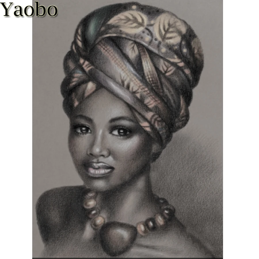 5D алмазная живопись своими руками вышивка крестом Африканская женщина полная