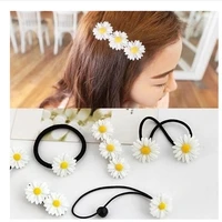 1pcs small daisy flower hairpins with rubber band european beautiful hair sticks clips hair accessory