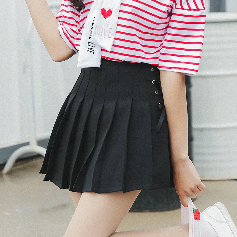 Женская забавная винтажная плиссированная юбка в Корейском стиле Харадзюку с