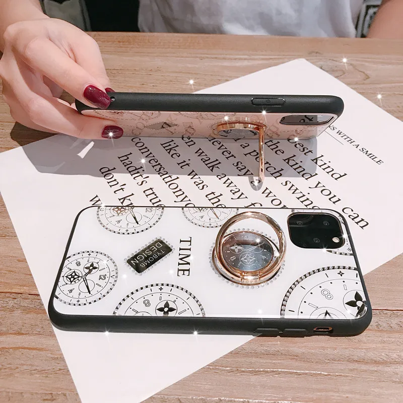 For Samsung Galaxy A53 A73 A21S A31 A51 A71 A50S A52 A72 A14 A54 S21 S22 Plus S23 Ultra Luxury Clock Ring Stand Phone Case Cover
