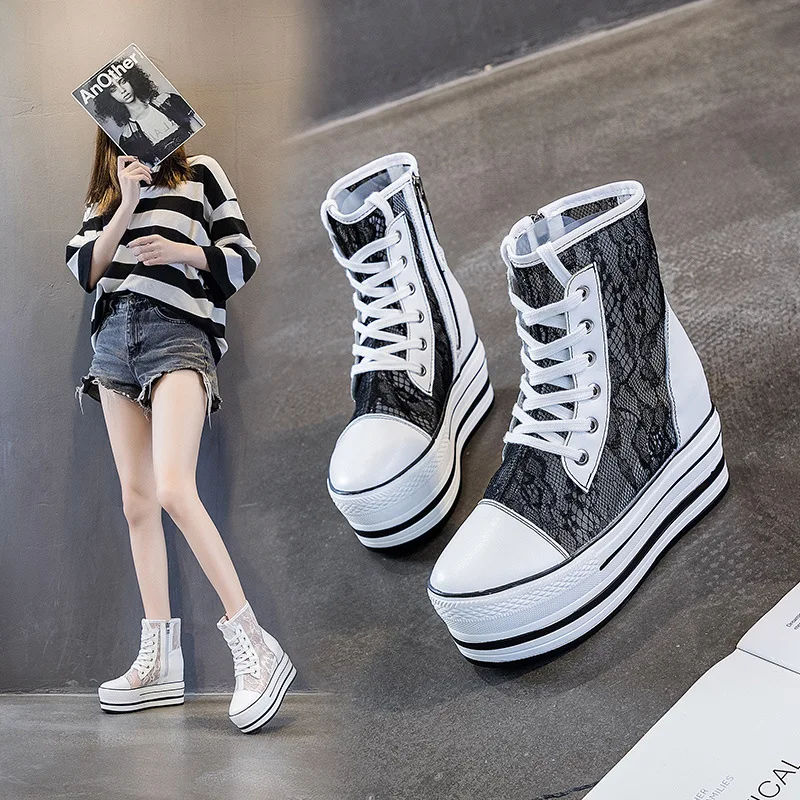 Fujin/ботинки на плоской подошве Женская летняя обувь белого цвета с высоким берцем