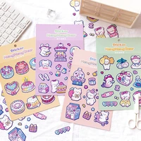 mohamm 1pc ins meng meng bear series cute stickers decoration scrapbooking paper creative stationary school supplies
