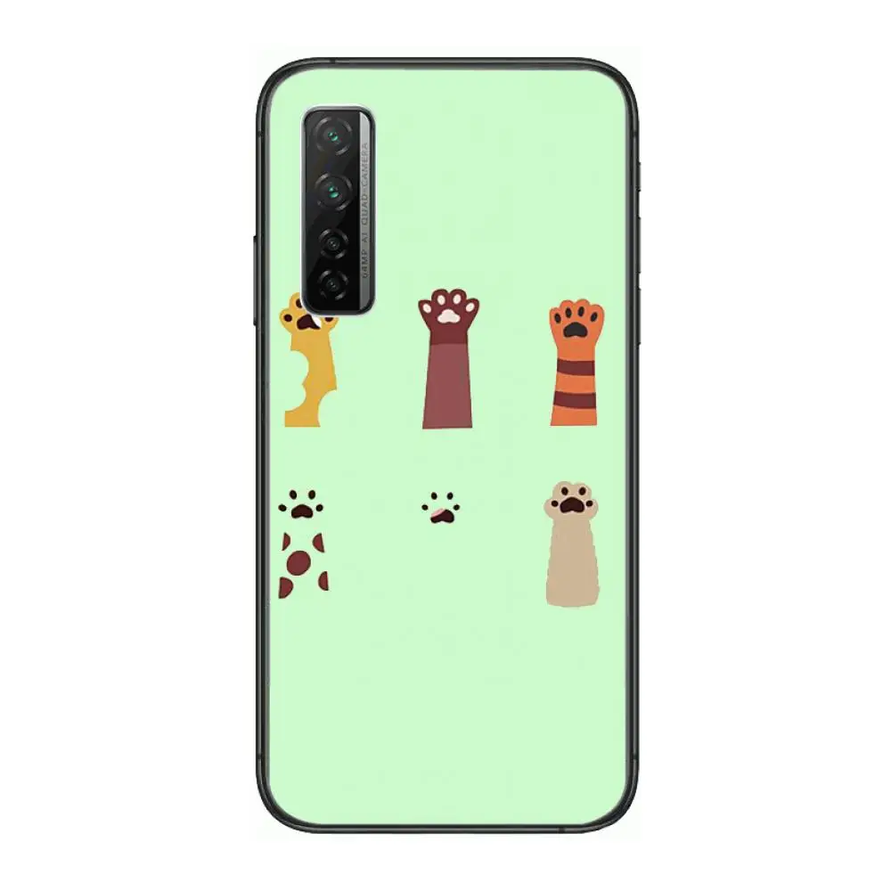 

Cute dog paw Style cartoon Phone Case For Huawei mate 40 30 10 20 40 8 9 Lite Z Pro Black Etui 3D Coque Painting Hoesjes 5g bla