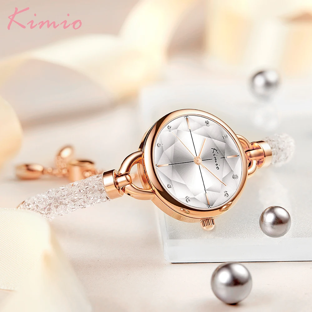 

KIMIO Diamond Bracelet Women's Watches Bandage Crystal Watch Women Brand Luxury Female Wristwatch Dropshipping 2021 New Arrivals
