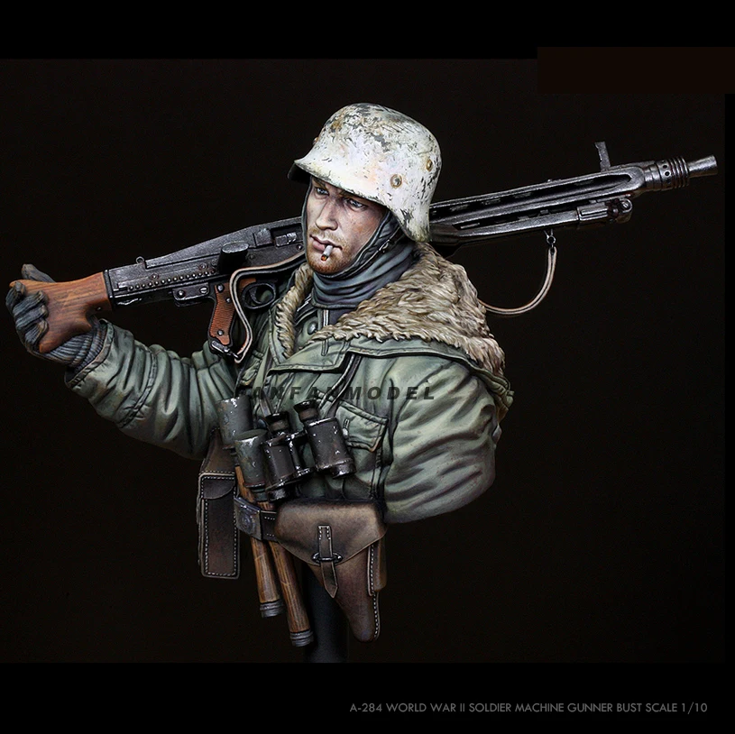 

1/10 Resin bust model kits Machine gunner colorless and self-assembled A-284