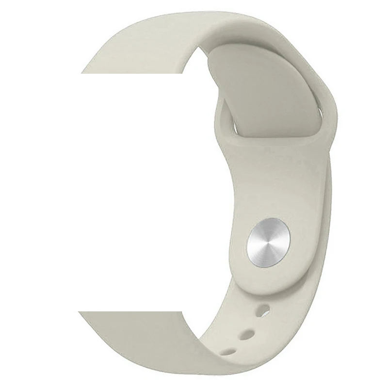 Rice white Ремешок для Apple Watch 5 4 3 2 1 силиконовый спортивный браслет для часов Apple Watch 44 мм 40 мм 42 мм 38 мм Ror IWatch band - Цвет ремешка: Rice white