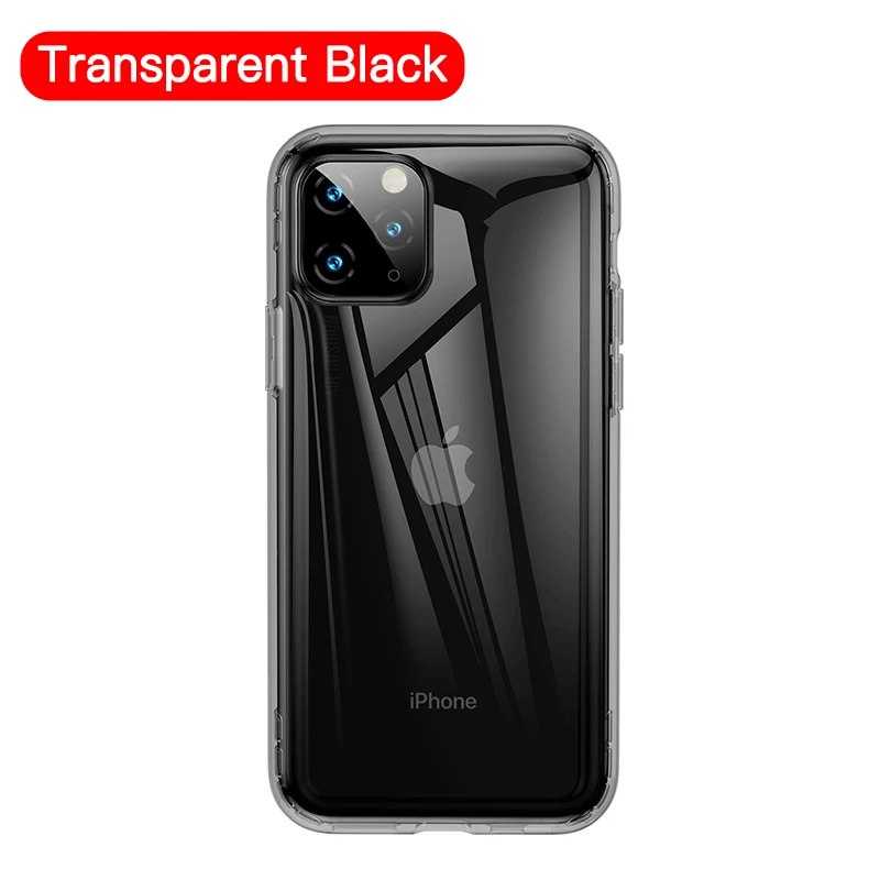 Transparent Black Прозрачный Мягкий ТПУ силиконовый чехол для телефона Baseus для iPhone 11 Pro Max 11Pro противоударный чехол для iPhone 11 Pro Xs Max Xr X Coque - Цвет: Transparent Black
