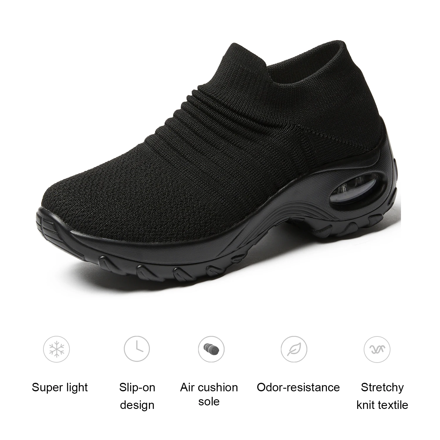 

Women's Walking Shoes Sock Sneakers - Mesh Slip On Air Cushion Lady Girls Modern Jazz Dance Easy Shoes Platform Loafers