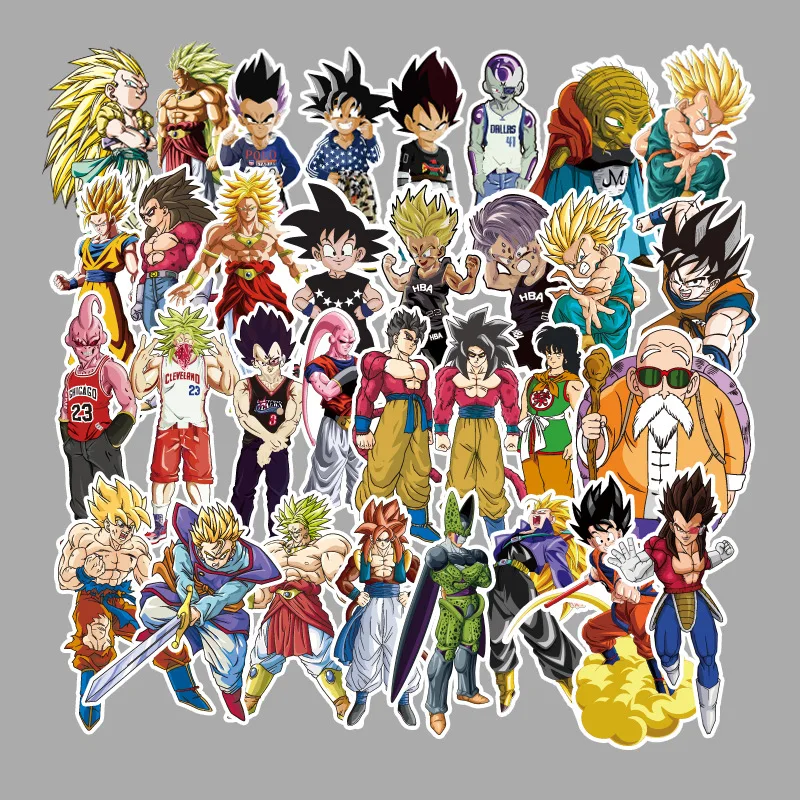 50 шт. водонепроницаемые наклейки в стиле аниме Dragon Ball s Super Saiyan Goku наклейка для