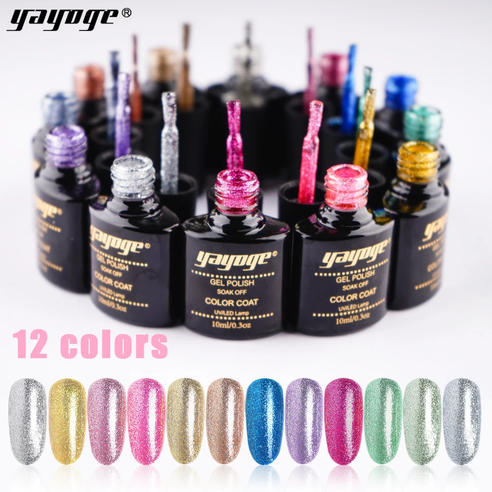 

Yayoge Nail Art Design Manicure Soak Off Enamel Gel Polish UV Gel Nail Polish Lacquer Varnish Glitter Gel Polish Drop Shipping