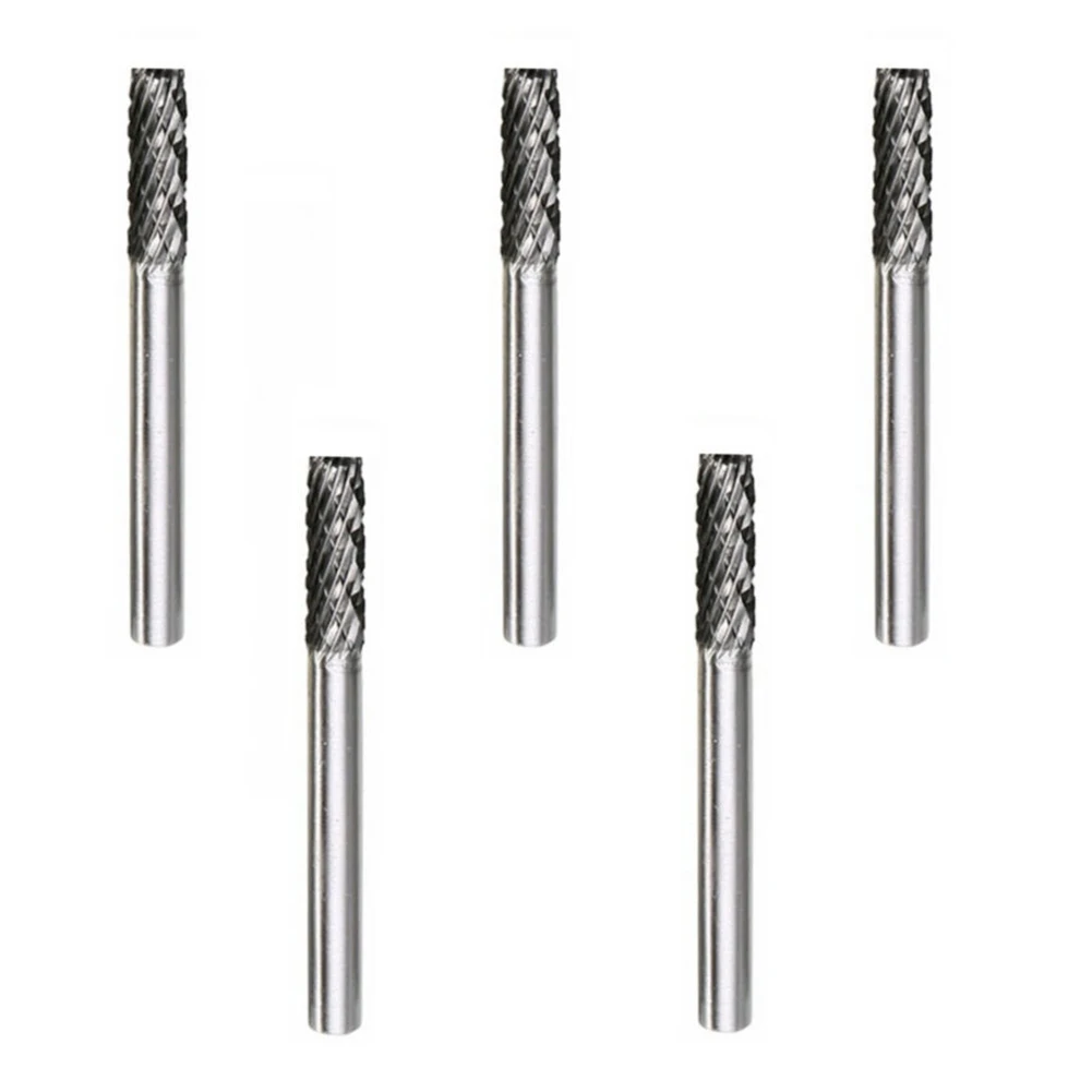 

5pcs 3x6mm Tungsten Carbide Burrs Rotary Drill Die Grinder Carving Bit Double Cut