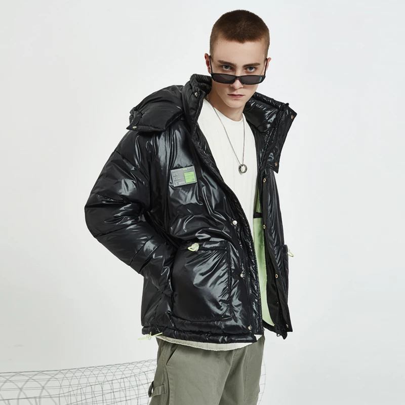 

2019 winter new men's thick down jacket men's short hooded jacket