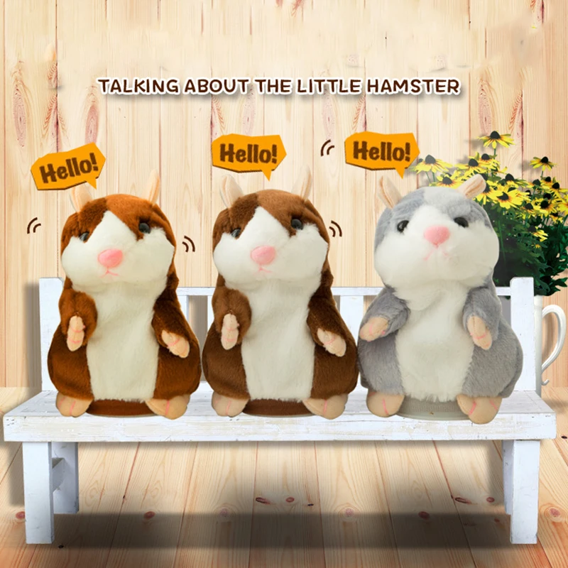 

Lovely Talking Hamster Speak Talk Sound Record Repeat Stuffed Plush Animal 14CM mini Hamster Toys for Children
