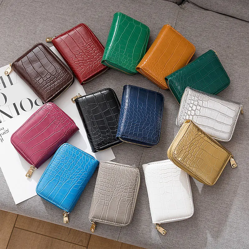 Женский RFID антимагнитный корейский держатель для карт на молнии мужской