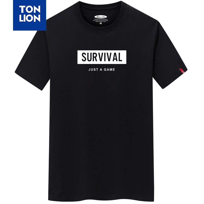 

Men Tshirts Letter Print Brand Black T-shirts High Quality Round Neck Tops Short Sleeve Summer 100% Cotton T Shirts 2020