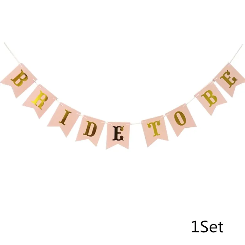 Chicinlife розовое золото буквы "Bride to be" Фольга шар Тиара волос в виде короны кольцо с бриллиантом шар девичник вечерние поставки - Цвет: 1Set
