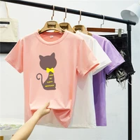 t shirt girl cartoon tops cute baby cotton summer clothes lovely pet cat t shirt irregular chic loose kawaii wild clothes