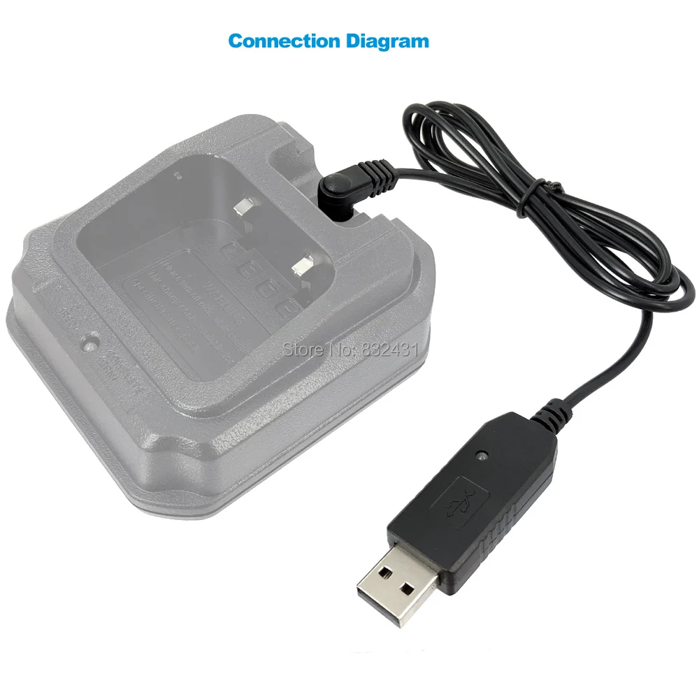 USB Charger Cable for Baofeng UV 82 UV5R UV-9R Plus GT-3 BF-F8HP Walkie Talkie Two Way Radio Base With Indicator Light | Мобильные