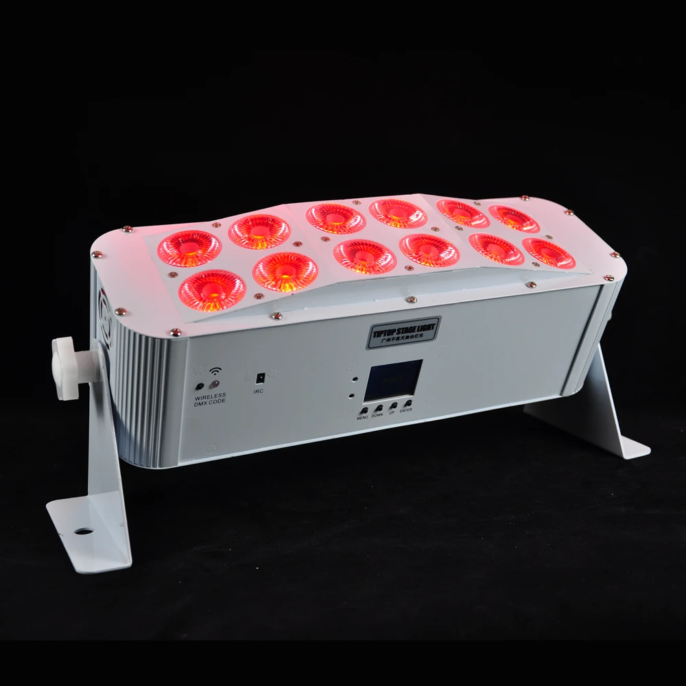 Online Freeshipping Bianco/Nero Cassa Di Batteria Senza Fili Ha Condotto La Luce Della Rondella Della Parete 12x18W RGBWA Viola 6in1 Di Colore 2.4G Wireless Antenna Bar