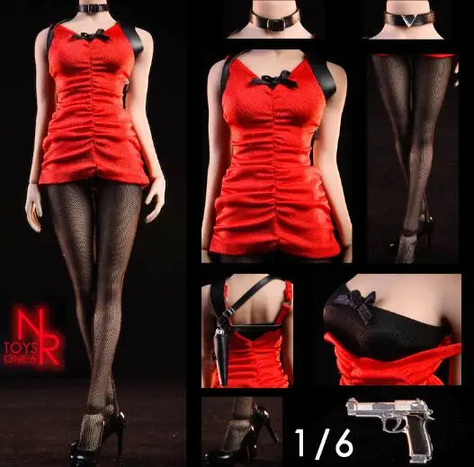 clothing set only NR19 1/6 масштаб женская фигура одежда Ada Wong Тренч пальто и обувь и чулки и пистолет Модель для 12 дюймов рисунок - Цвет: clothing set only