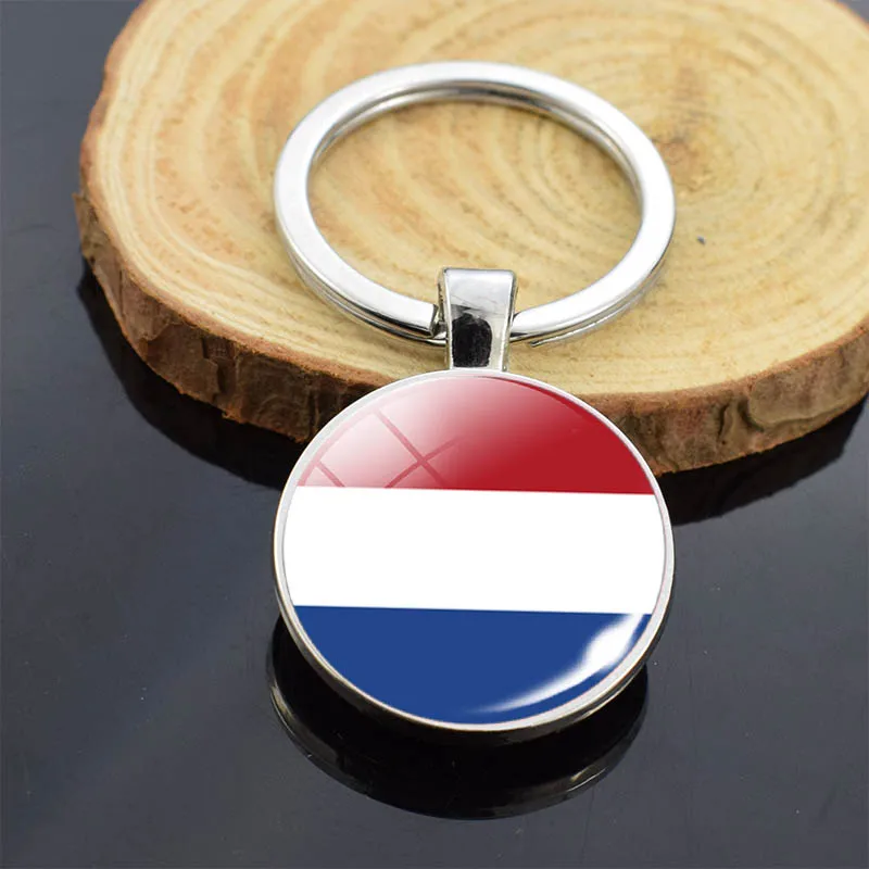 Брелок для ключей с национальным флагом западных европейских стран двусторонний