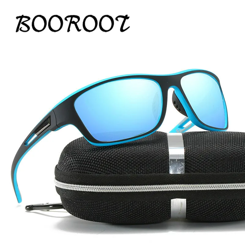

Mens Polarized Sunglasses Colorful Film Glasses Dustproof Sports Sun Glasses UV400 Male Mirror Eyewear BOOROOT