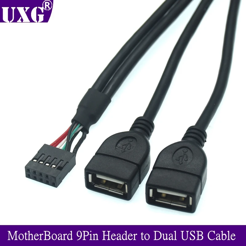 Материнская плата 9Pin 2 54 мм разъем на двойной USB 0 Кабель-адаптер основная