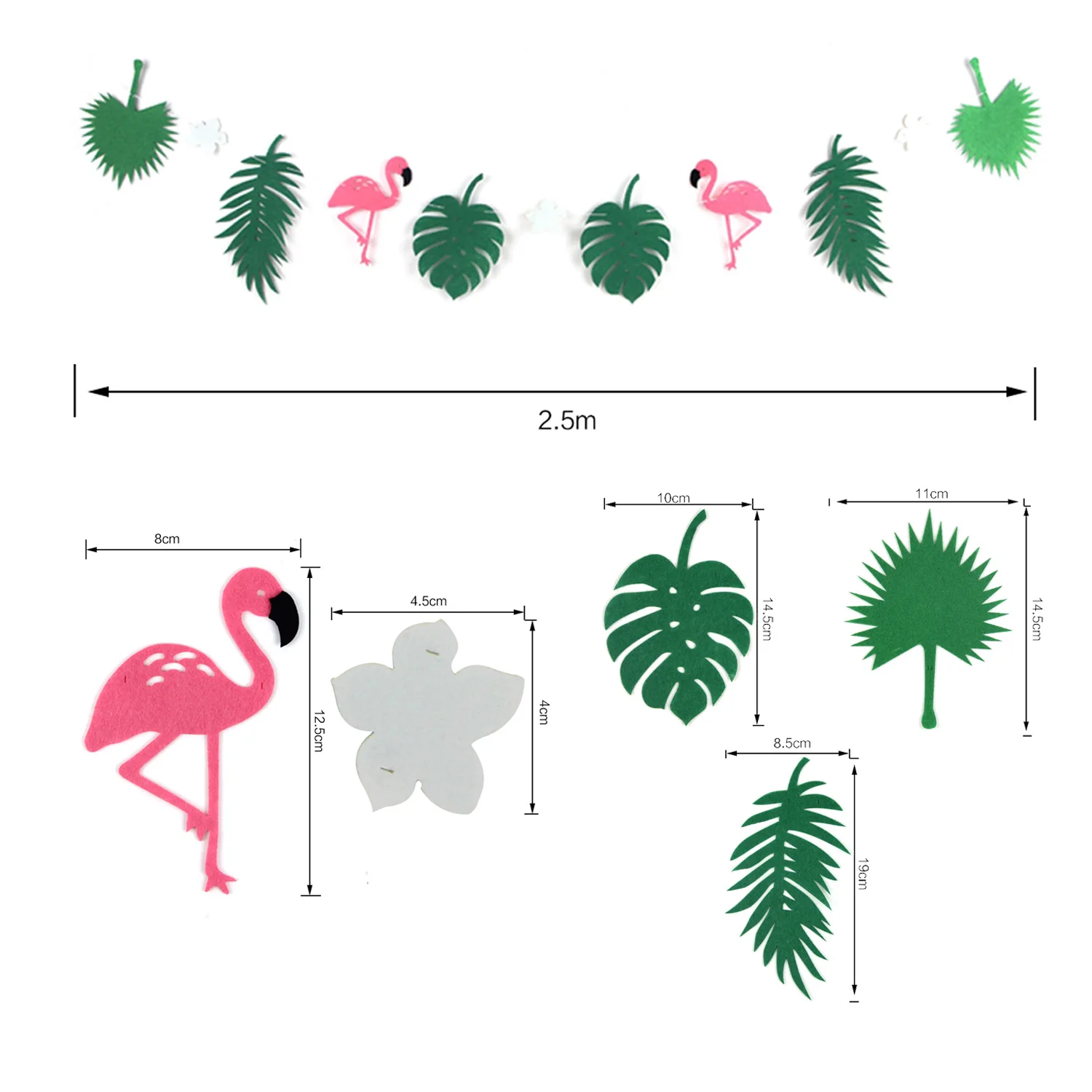 Flamingo Leaf Hanging Garland Decorations Summer Hawaiian Birthday Party Banner For Luau Tropical Beach Carnival Supply | Дом и сад