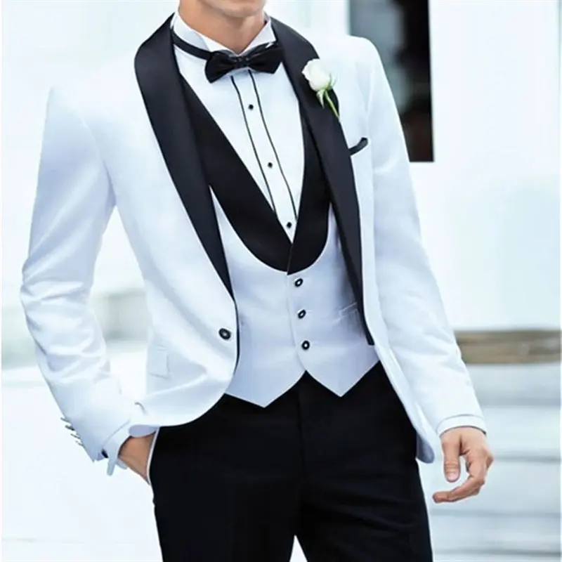 Picture style 24 Деловая одежда для жениха на заказ, красные/белые/черные мужские свадебные костюмы, смокинг для выпускного, мужские костюмы из 3 предметов(пиджак+ брюки+ жилет - Цвет: Picture style 24