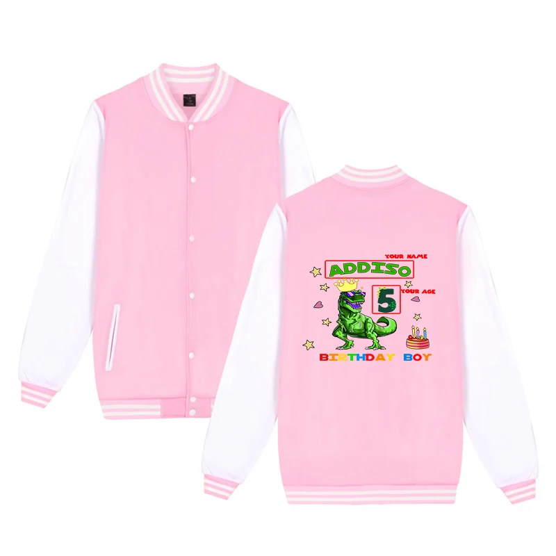

Custom Made Teenager Baseball Jacket Bomber dinosaur Boys Girls Unisex DIY Logo Design Uniform Sweatshirt Customize Streetwear