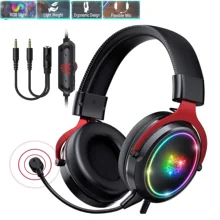 Gaming Headset PS4 Headphone Noise Canceling Gammer Headphones with Mic RGB Light Surround Sound 7.1 Headset for Xbox Computer