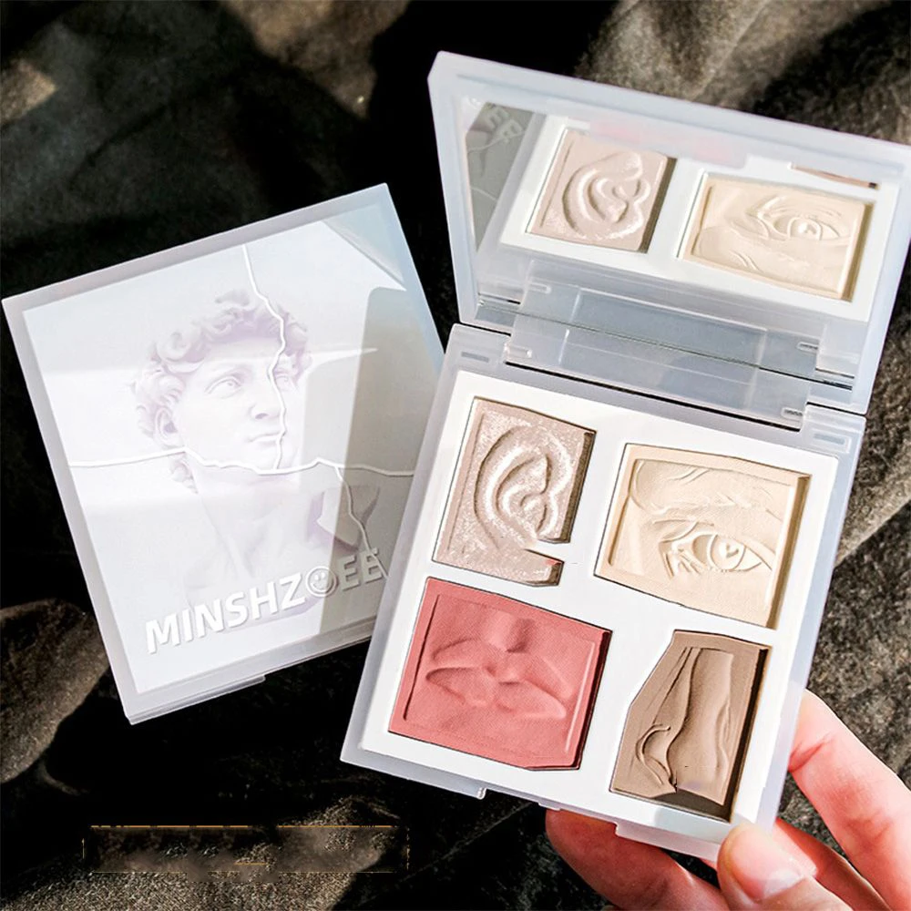 1PC Highlighter Matte Repair Plate Brighten Bronzer Face Contour Makeup Shimmer Illuminate Cosmetic Sculptor High Gloss Powder - купить по