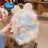 disney mickey ears backpack shanghai disneyland rainbow marshmallow plush sequined backpack girls fashion travel bag limited