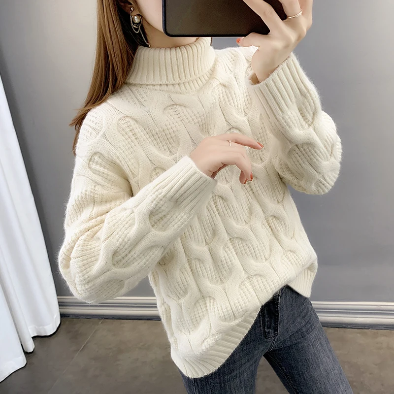 

Room 191826, the new frame 7 】 to film the high-necked pure color twist pullovers 59 [1235]