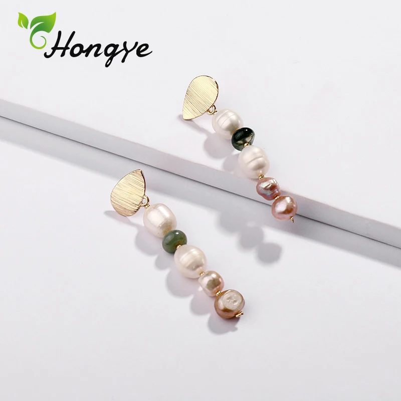 

Hongye Fashionable Baroque Pearls Drop Earrings For Women Beaded Long Female Handmade Wedding Dangle Retro Jewelry Brincos