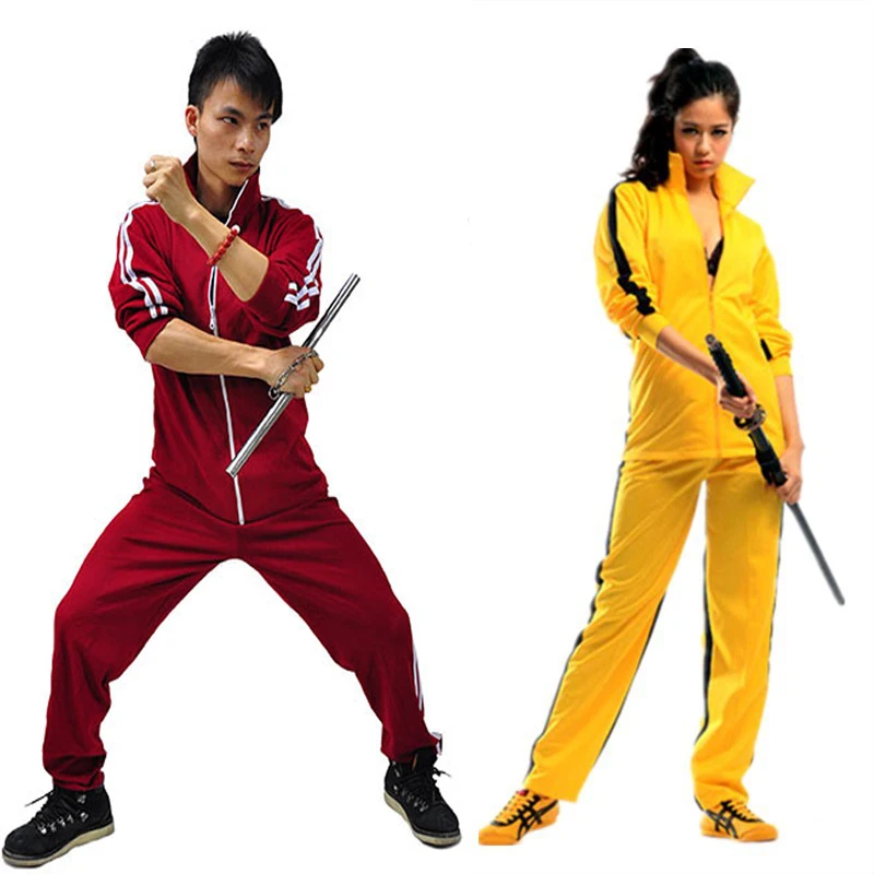 

Bruce Lee Classic Yellow Red Kung Fu Uniforms Man Chinese Cosplay Costume Game of Death Tracksuit Jeet Kune Do Training Sets