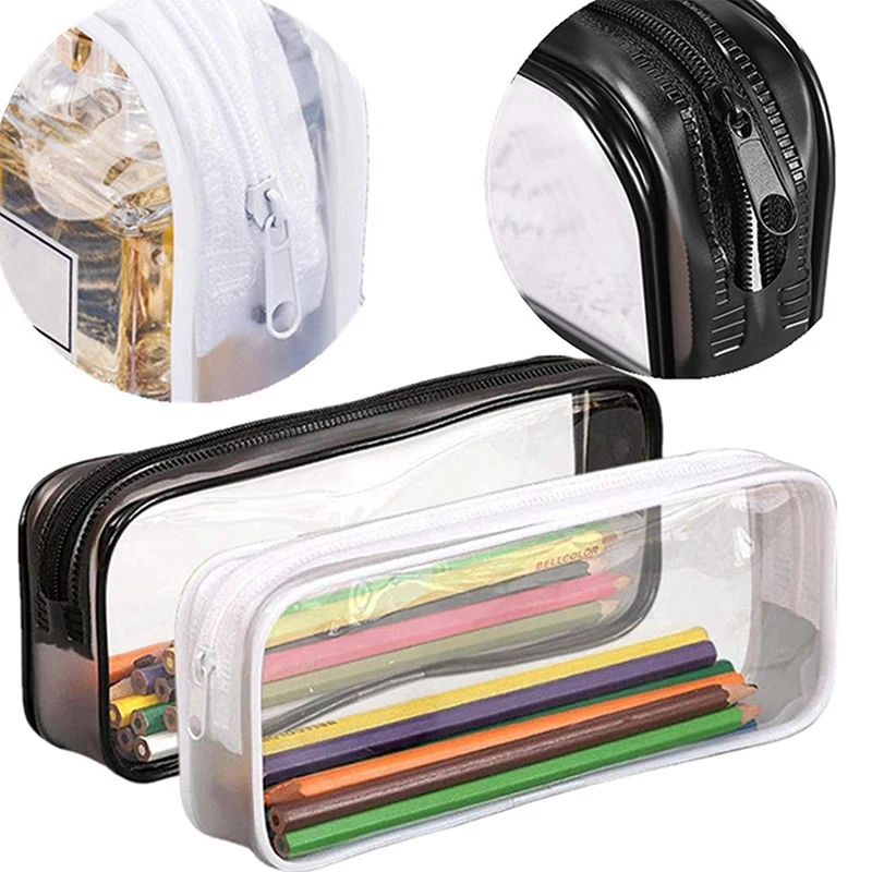 

2 Pcs Chalk Keeper Holder & 6 Pcs Pen Pencil Case with Zipper, for School Office Stationery, Portable