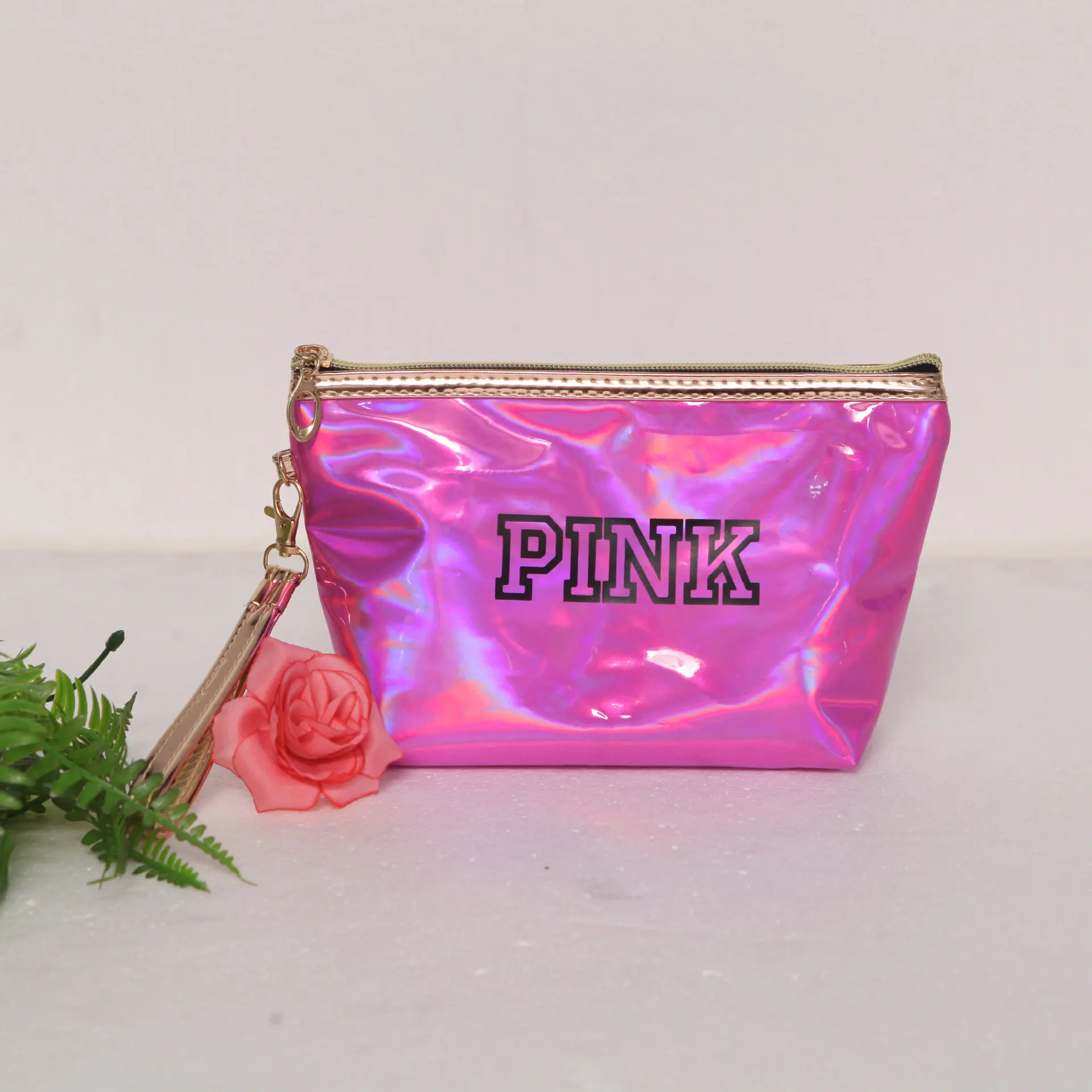 Style 2 Rose ETya модные водонепроницаемые лазерные косметички для женщин, косметичка, сумка для макияжа, сумка из ПВХ, моющаяся косметичка, дорожный органайзер, чехол - Цвет: Style 2 Rose