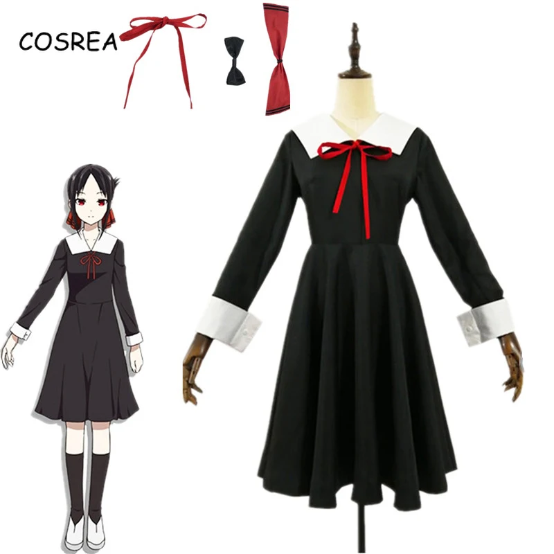 

Anime Kaguya-sama: Love is War Cosplay Chika Shinomiya Kaguya Costumes Women Girls Lolita Black Dresses Synthetic Wigs Hair