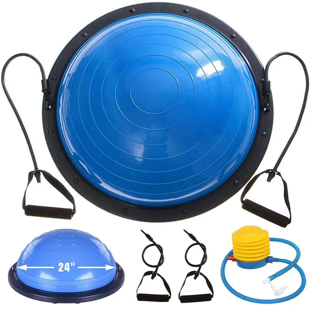 Тренировочный мяч VEVOR для баланса 23 дюйма тренировочный йоги синего цвета фитнес