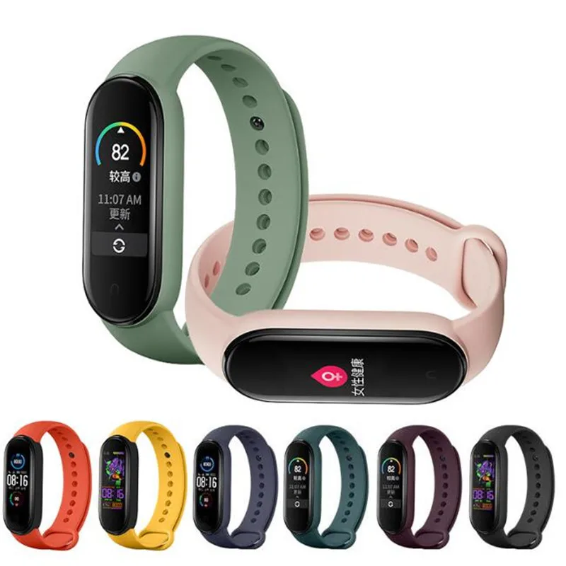 

Многоцветный ремешок для Mi Band 5, ремешок для Miband 5, дышащий сменный ремешок на запястье для Xiaomi Mi Band Smartband