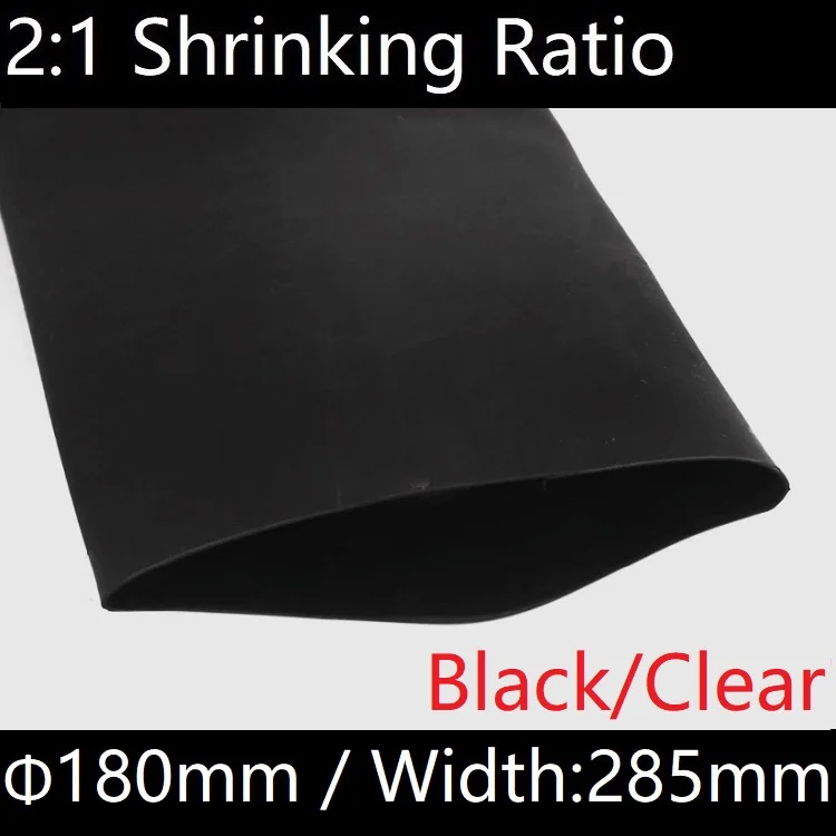 

Dia 180mm (Width 285mm) Heat Shrink Tube 2:1 Polyolefin Thermal Cable Sleeve Insulated Wire Protector Wrap DIY Connector Repair