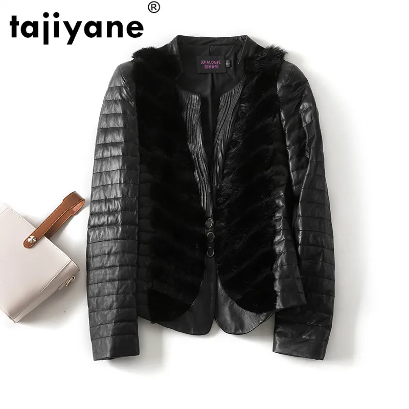 Mink Fur Coat Female Real Genuine Leather Jacket Autumn Winter Sheepskin Down  Coat Women Clothes 2020 Korean Vintage Tops T4717