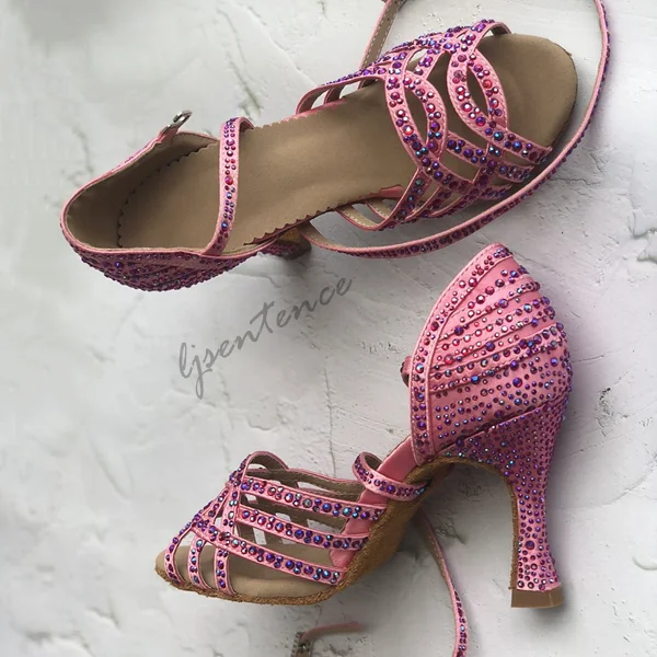 Туфли женские атласные с открытым носком туфли для латиноамериканских танцев